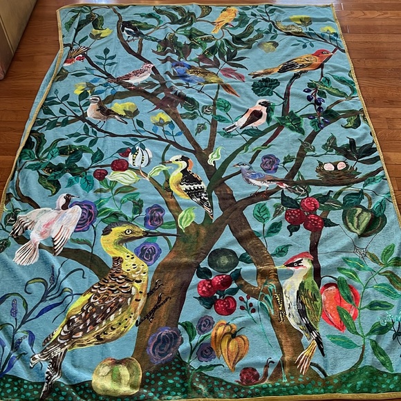 Price is Firm🕊️ NWT Anthro Nathalie Lete Bird Throw Blanket - Picture 5 of 16
